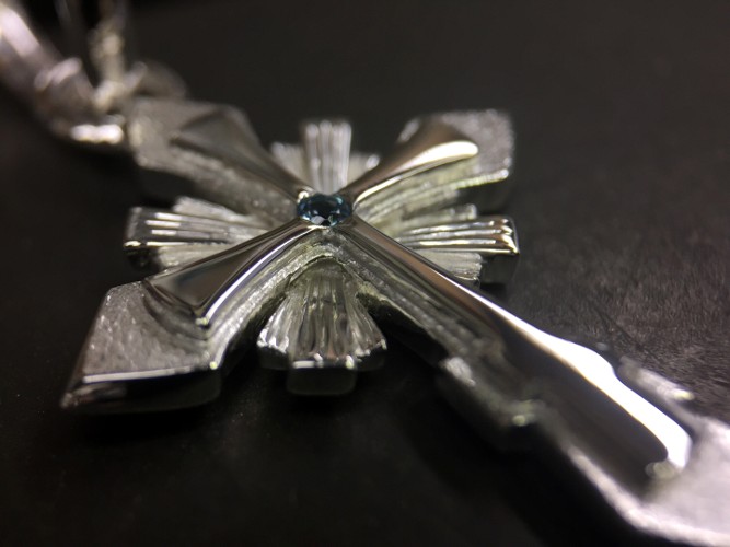 61_ujo_rocks_bespoke_handmade_sterling_silver_orthodox_cross_pendant_with_topaz_polished_and_frosted_finish_thumbnail