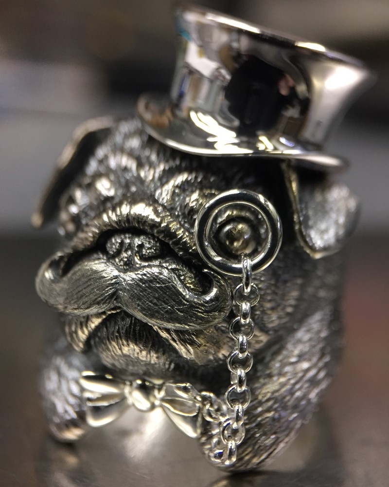 ujo_rocks_story_handmade_sterling_silver_pug_with_tophat_monocle_moustache_bowtie