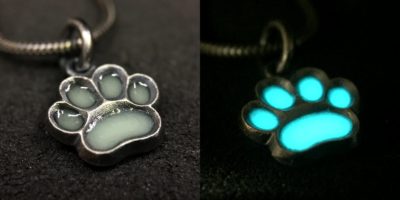 ujo_rocks_paw_pendant_aqua_glow_colours_in_daylight_and_in_darkness