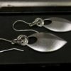 ujo_rocks_leaf_earrings_sterling_silver_frosted_side
