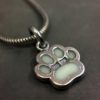 ujo_rocks_paw_pendant_sterling_silver_aqua_glow_in_the_dark_frosted_oxidised_daytime_back